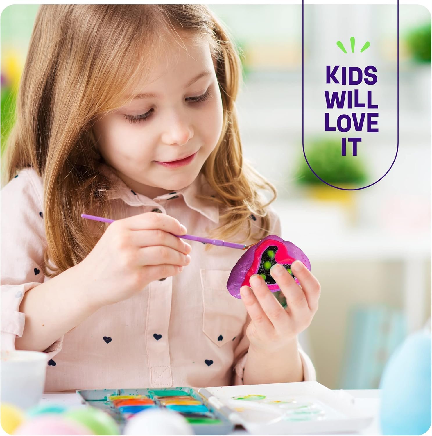 Kids Rock Painting Kit - Glow in The Dark - Arts & Crafts Easter Gifts for Boys and Girls Ages 6-12