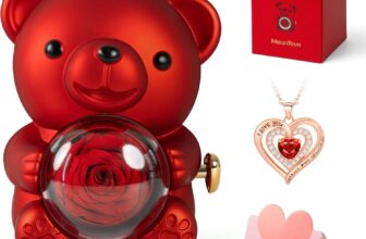 A Gift of Love That Lasts: The Cute Teddy Bear with Preserved Rose & Necklace