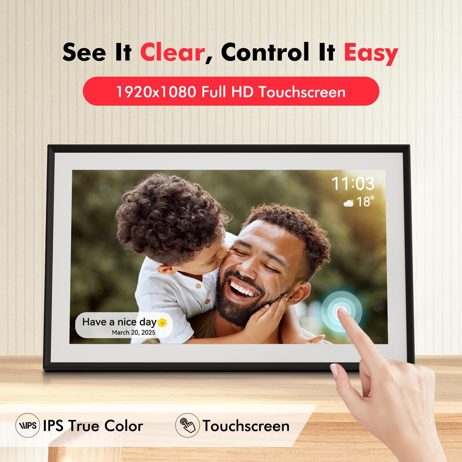 Digital Picture Frame, 15.6 Inch Large Frameo Digital Photo Frame WiFi