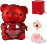 A Gift of Love That Lasts: The Cute Teddy Bear with Preserved Rose & Necklace