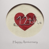 Real Silk 12th Wedding Anniversary Card For Her Him, Handmade Card for Happy Couple, Wife, Husband (12th)